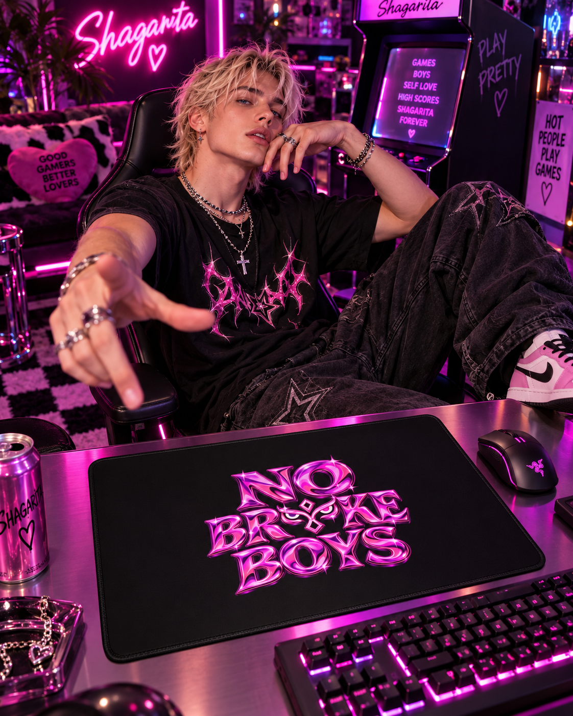 No Broke Boys desk mat