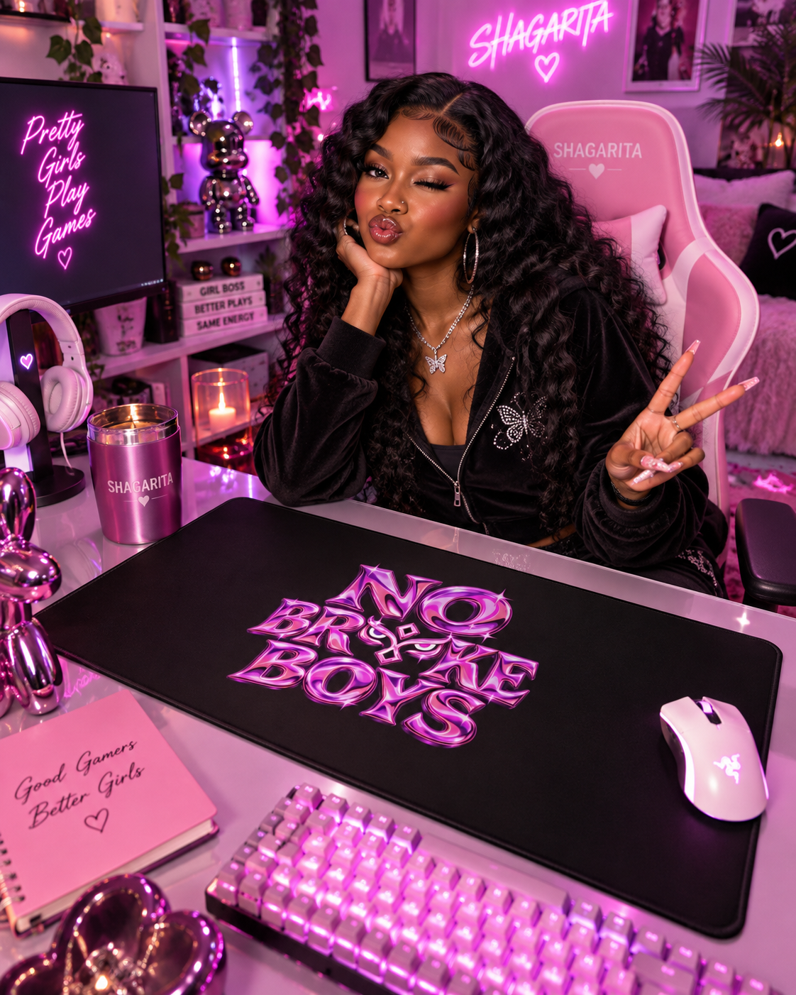 No Broke Boys desk mat